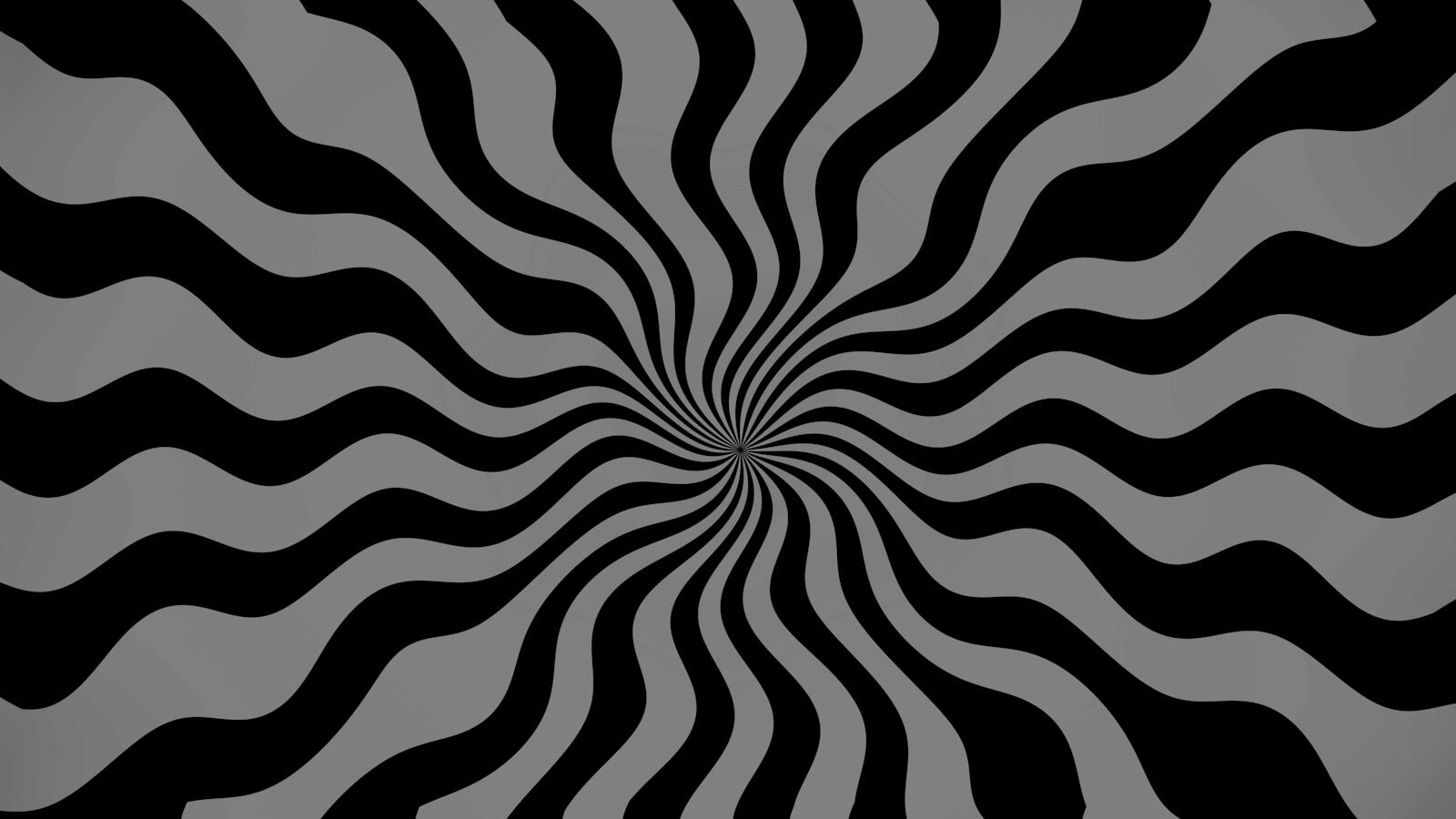 Black and gray wavy lines radiating from center